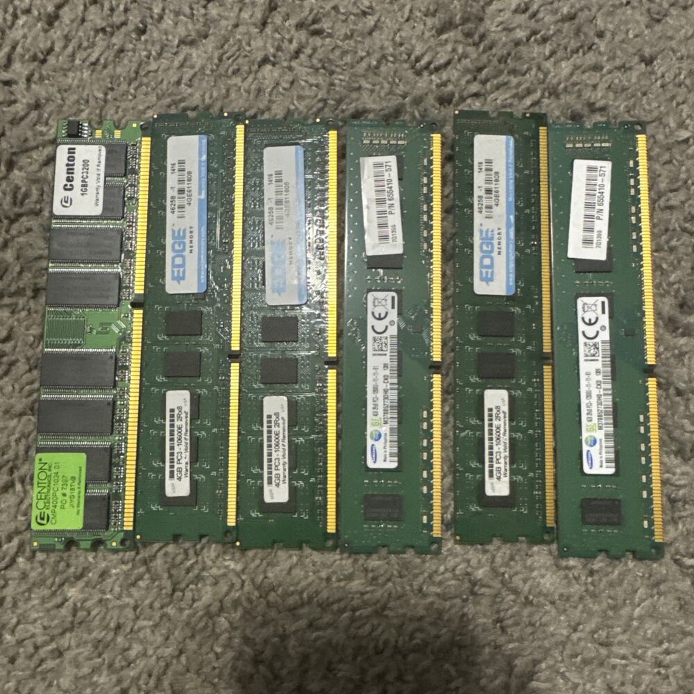 Mixed Untested PC RAM Cards Lot Of 6 Samsung Edge Centon Pc